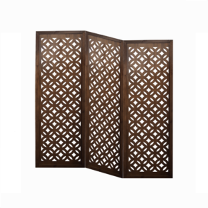 BIOMBO CIRCULOS DE MADEIRA 3 FOLHAS