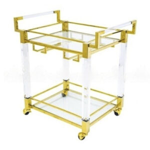 CARRINHO BAR METAL TAMPO VIDRO