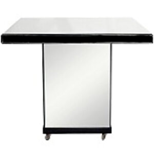 MESA BOLO ESPELHO QUADRADA COM RODÍZIO