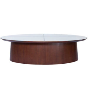 MESA UNIQUE MADEIRA OVAL TAMPO ESPELHO