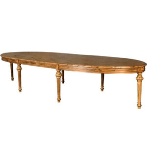 MESA VALENCE OVAL - PÉS FOLHA DE OURO 4 METROS
