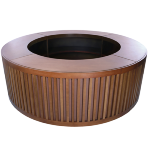 OPEN BAR RIPADO DE MADEIRA REDONDO - 4 MÓDULOS