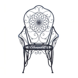 POLTRONA DE FERRO FLOR MARROM