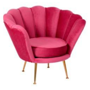POLTRONA LEQUE DE VELUDO ROSA